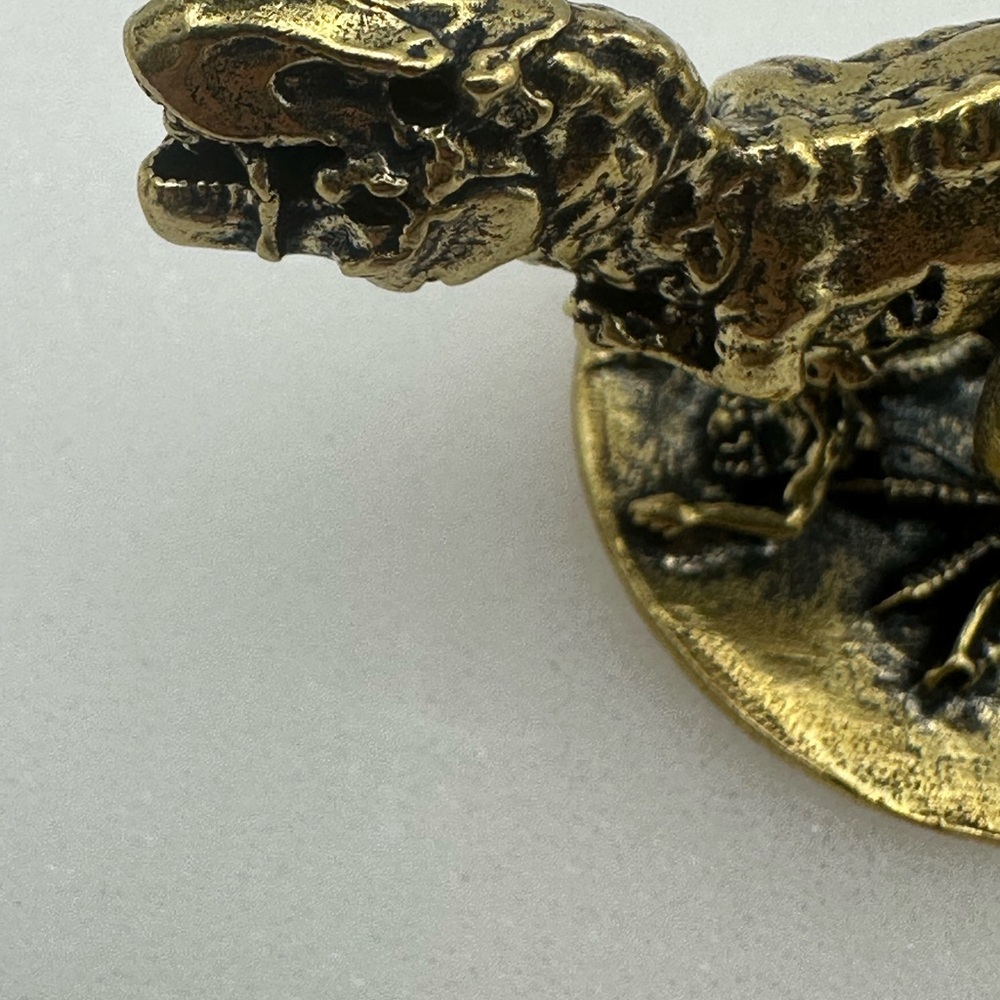 Brass T-Rex Miniature Figurine for Dinosaur Enthusiasts - Picture 9 of 11
